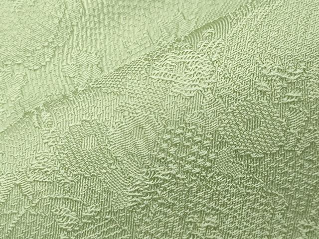 平和屋着物●上質な色無地　草花地紋　若菜色　さが美扱い　正絹　逸品　未使用　CABG4509gh