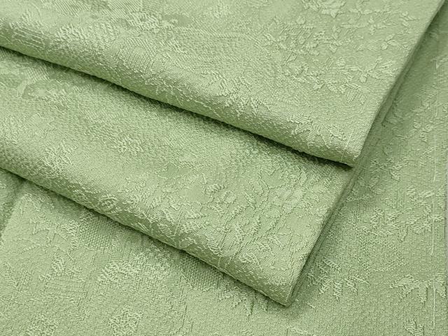 平和屋着物●上質な色無地　草花地紋　若菜色　さが美扱い　正絹　逸品　未使用　CABG4509gh