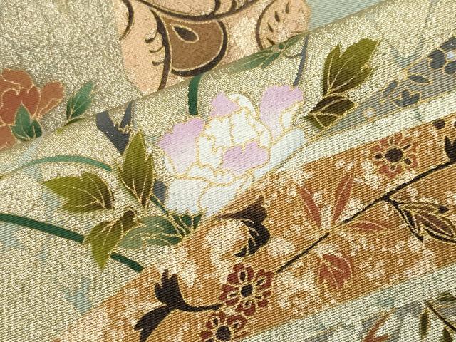 平和屋着物○訪問着 駒刺繍 飛鳥枝花文 金彩 鈴乃屋扱い 正絹