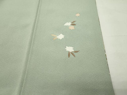 平和屋着物●訪問着　駒刺繍　飛鳥枝花文　金彩　鈴乃屋扱い　正絹　逸品　CABG4511gh