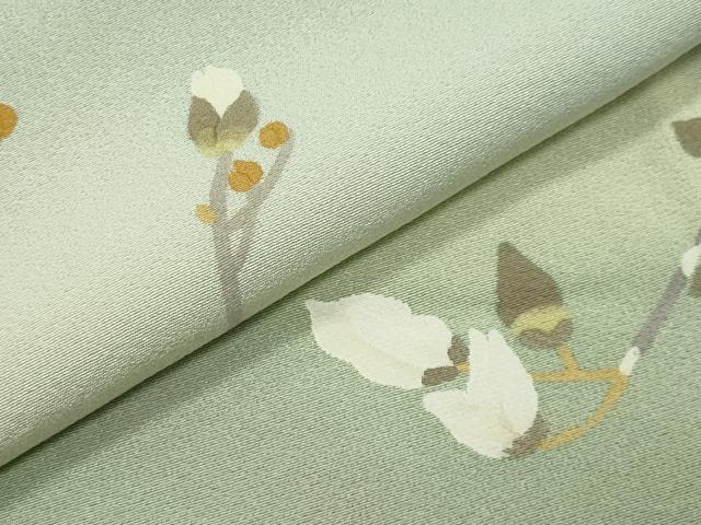 平和屋着物●二代目清次郎　手描き　訪問着　枝花文　暈し染め　正絹　逸品　CABG4512gh