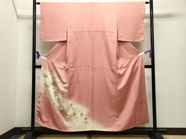 平和屋着物●金彩友禅　卓越技能者・名工・和田光正　訪問着　扇面枝花文　暈し染め　金銀彩　正絹　逸品　未使用　CABG4515gh