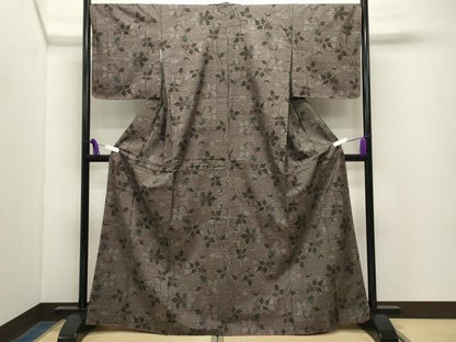 平和屋着物●本場大島紬　7マルキ　花唐草文　正絹　逸品　未使用　CABG4516gh