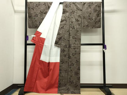 平和屋着物●本場大島紬　7マルキ　花唐草文　正絹　逸品　未使用　CABG4516gh