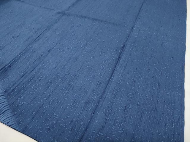 平和屋着物●訪問着　紬地　藍　型染め　花唐草文　正絹　逸品　CABG4519gh