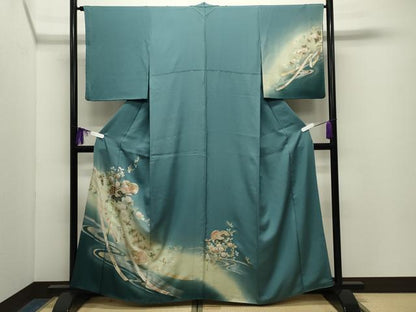 平和屋着物●訪問着　流水橘花文　暈し染め　金銀彩　正絹　逸品　CABG4520gh