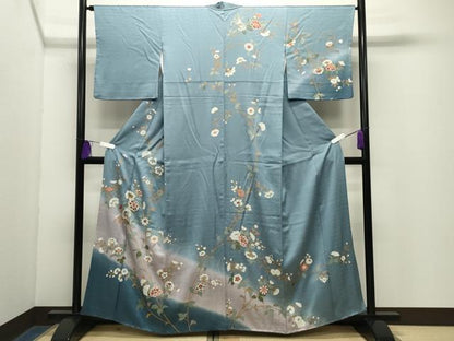 平和屋着物●訪問着　更紗花唐草文　暈し染め　金彩　正絹　逸品　CABG4521gh