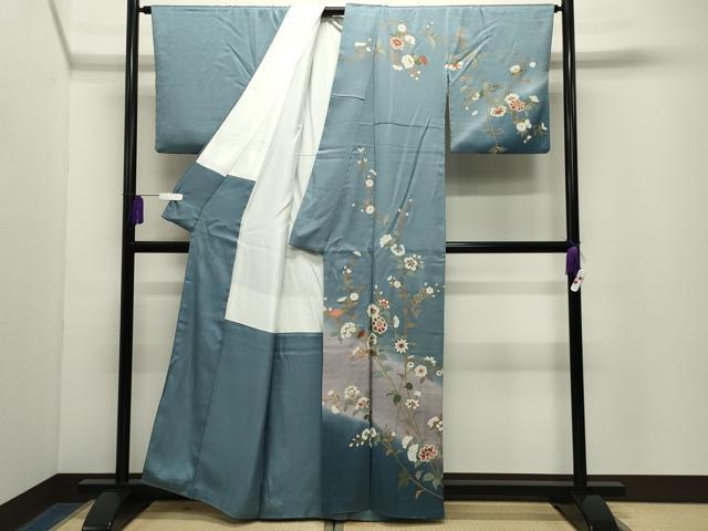 平和屋着物●訪問着　更紗花唐草文　暈し染め　金彩　正絹　逸品　CABG4521gh
