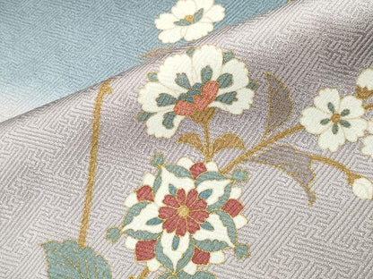 平和屋着物●訪問着　更紗花唐草文　暈し染め　金彩　正絹　逸品　CABG4521gh