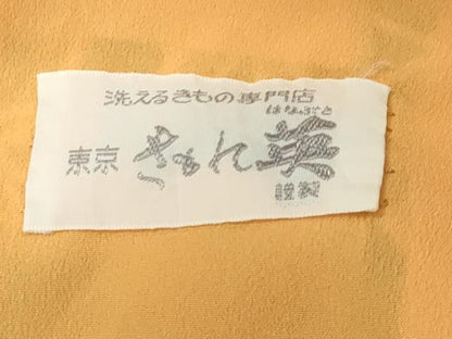 平和屋着物●洗える最高級着物　＜英＞はなぶさ謹製　小紋　枝葉文　黒地　CABG4522gh