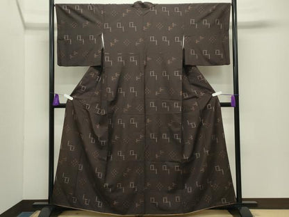 平和屋着物●上質な紬　琉球絣文様　正絹　逸品　CABG4523gh