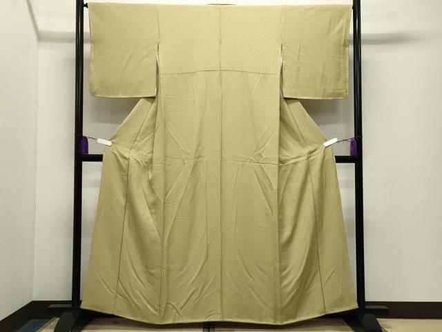 平和屋着物●上質な色無地　吉祥地紋　木蘭色　正絹　逸品　未使用　CABG4524gh