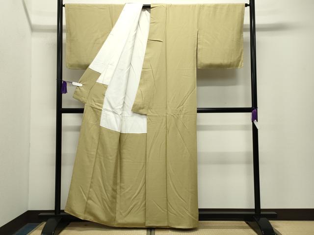 平和屋着物●上質な色無地　吉祥地紋　木蘭色　正絹　逸品　未使用　CABG4524gh