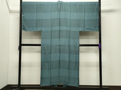 平和屋着物●男性　長襦袢　無双仕立て　格子柄　正絹　逸品　未使用　CABG4528gh