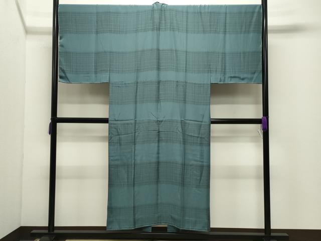 平和屋着物●男性　長襦袢　無双仕立て　格子柄　正絹　逸品　未使用　CABG4528gh