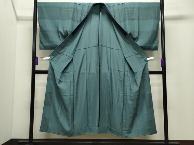 平和屋着物○男性 長襦袢 無双仕立て 格子柄 正絹 逸品 未使用 CABG4528gh