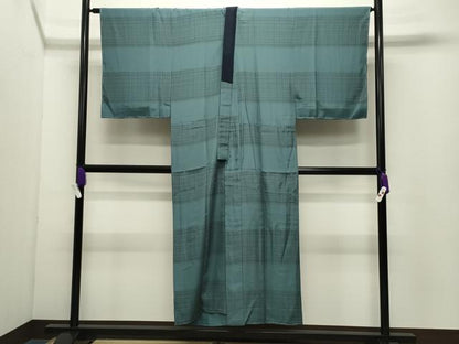 平和屋着物●男性　長襦袢　無双仕立て　格子柄　正絹　逸品　未使用　CABG4528gh