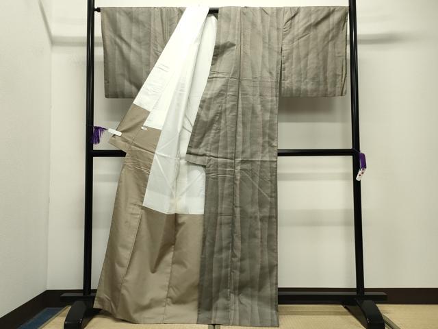 平和屋着物●本場大島紬　9マルキ　縞　正絹　逸品　CABG4529gh