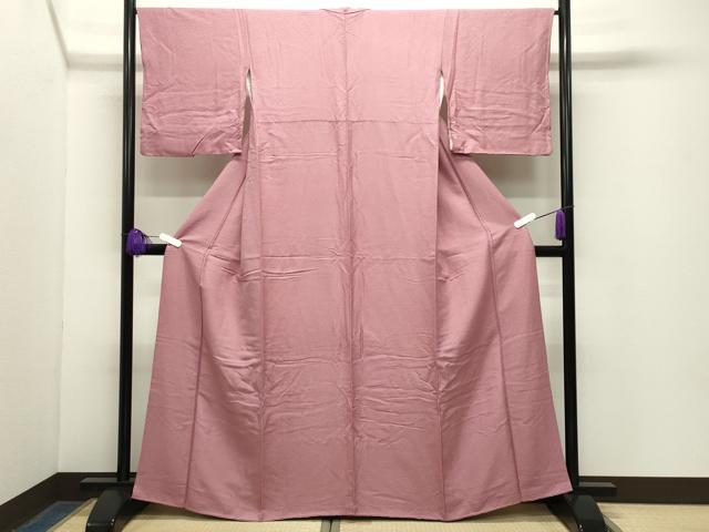 平和屋着物●上質な色無地　紋意匠　退紅色　正絹　逸品　CABG4532gh