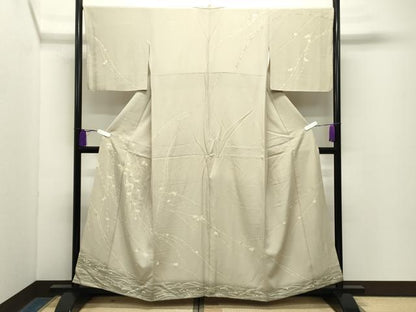 平和屋着物●訪問着　立波枝垂れ桜文　暈し染め　金彩　正絹　逸品　CABG4534gh