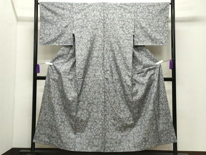 平和屋着物●本場大島紬　7マルキ　草花文　正絹　逸品　CABG4535gh