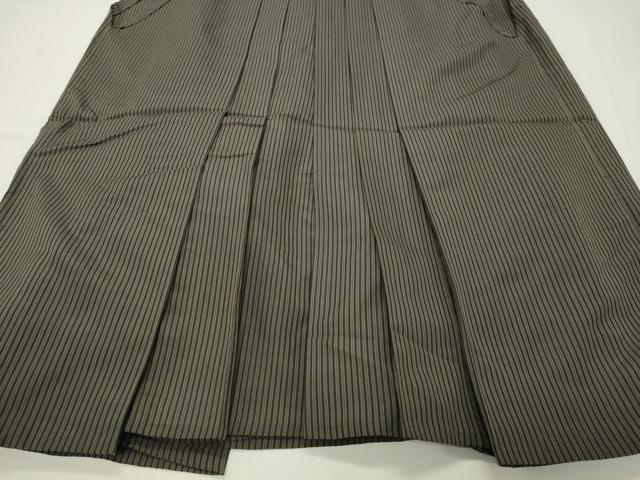 平和屋着物●男性　馬乗り袴　縞　正絹　逸品　CABG4536gh