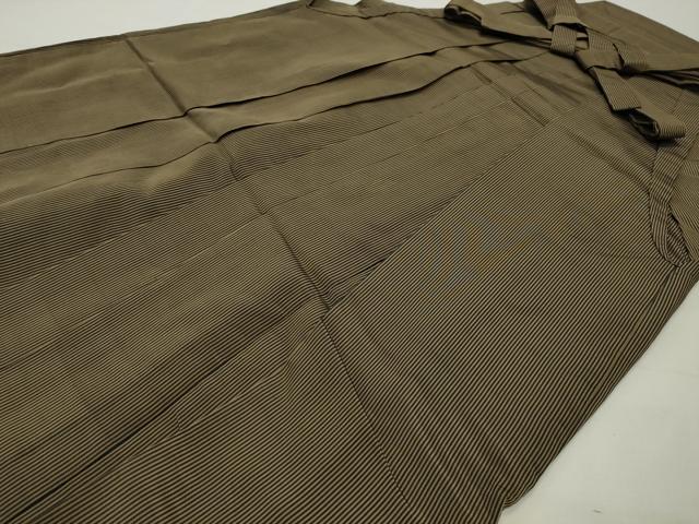 平和屋着物●男性　馬乗り袴　縞　正絹　逸品　CABG4540gh