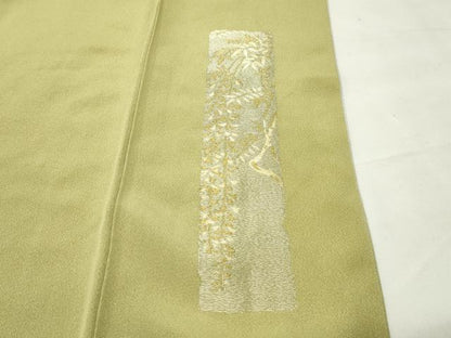 平和屋着物●豪華色留袖　刺繍　寿光織　休み鳥花文　暈し染め　金銀糸　正絹　逸品　CABG4548gh