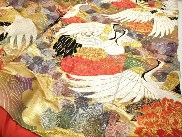 平和屋本店●色打掛　お引きずり　和装　婚礼　結婚式　花嫁　神社挙式　唐織　群鶴花文　金銀糸　逸品　CABG4551gh