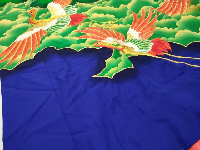 平和屋本店●色打掛　お引きずり　和装　婚礼　結婚式　花嫁　神社挙式　駒刺繍　雲重ね飛鶴花文　金銀糸　逸品　CABG4555gh