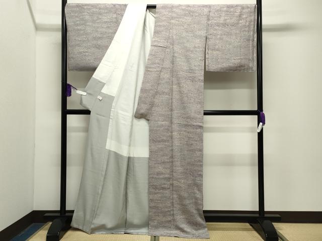平和屋着物●野の陶人　加藤唐九郎　陶彩染　膨れ織り　小紋　霞文　証紙付き　正絹　逸品　未使用　CABG4558gh