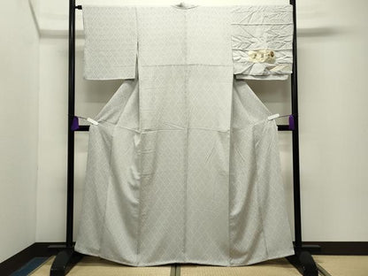 平和屋着物●上質なお召　鹿鳴館　吉祥文様　証紙付き　正絹　逸品　CABG4559gh