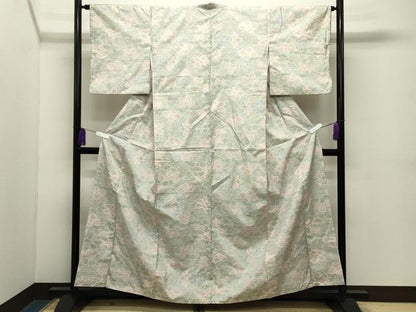 平和屋着物●本場大島紬　白大島　7マルキ　花尽し　正絹　逸品　CABG4567gh