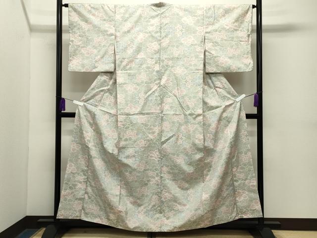 平和屋着物●本場大島紬　白大島　7マルキ　花尽し　正絹　逸品　CABG4567gh