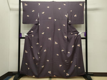 平和屋着物●上質な小紋　舞花文　正絹　逸品　CABG4569gh