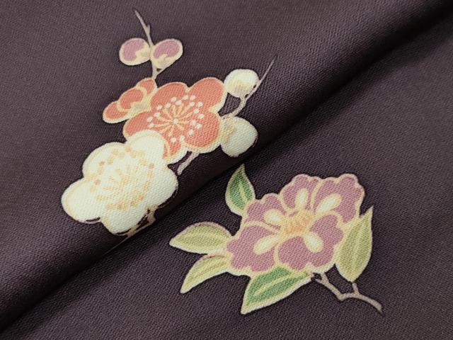 平和屋着物●上質な小紋　舞花文　正絹　逸品　CABG4569gh