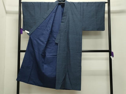 平和屋着物●男性　本場真綿絢結城紬　アンサンブル　杢　認定証付き　正絹　逸品　CABG4572gh