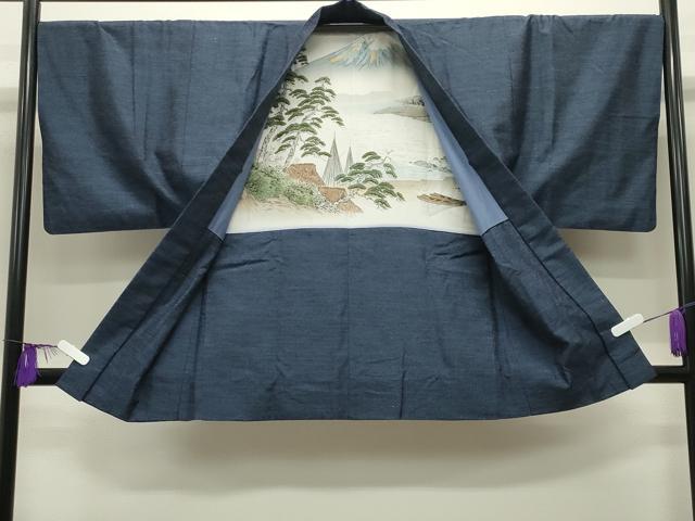 平和屋着物●男性　本場真綿絢結城紬　アンサンブル　杢　認定証付き　正絹　逸品　CABG4572gh