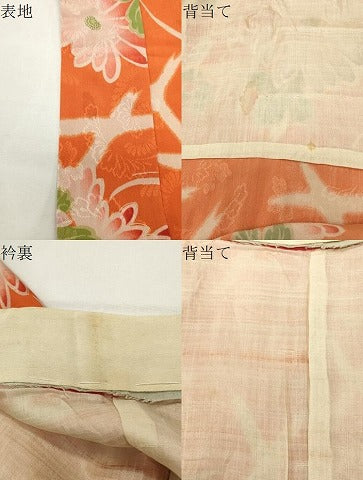 平和屋着物●アンティーク　大正ロマン　長襦袢　無双仕立て　籠目花文　正絹　逸品　CABG4580gh