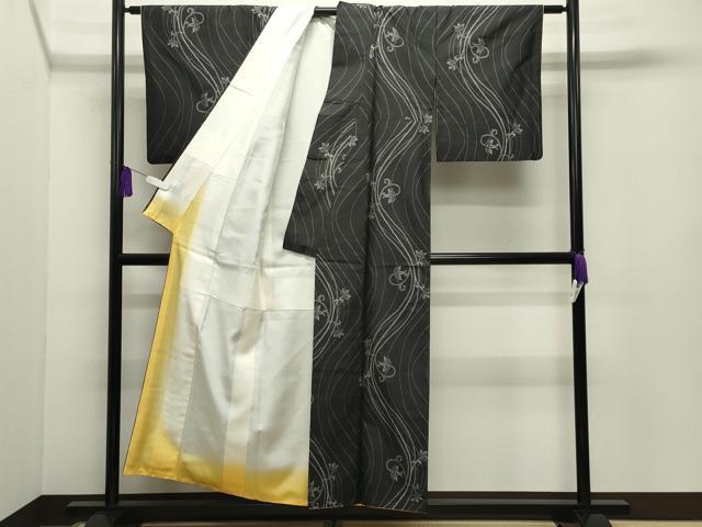 平和屋着物●本場大島紬　9マルキ　花唐草文　山元織物謹製　証紙付き　正絹　逸品　CABG4582gh