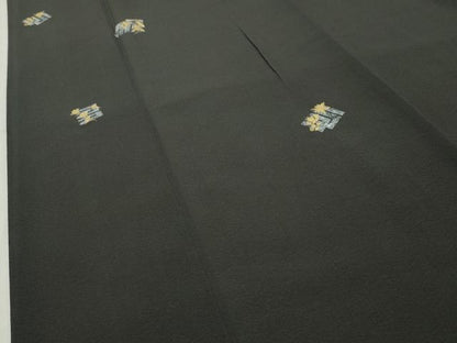 平和屋着物●上質な小紋　源氏香　黒地　金彩　正絹　逸品　CABG4584gh