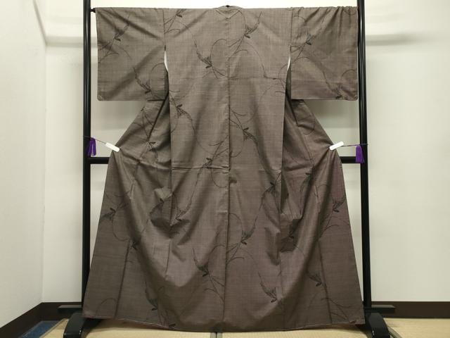 平和屋着物●本場大島紬　7マルキ　花唐草文　正絹　逸品　未使用　CABG4585gh