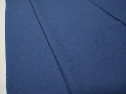 平和屋着物●上質な色無地　吉祥地紋　深縹色　ロング丈　正絹　逸品　CABG4588gh