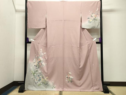 平和屋着物●訪問着　友禅　作家物　糸巻き花文　暈し染め　ロング丈　正絹　逸品　未使用　CABG4591gh