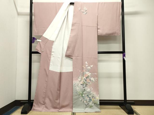 平和屋着物●訪問着　友禅　作家物　糸巻き花文　暈し染め　ロング丈　正絹　逸品　未使用　CABG4591gh