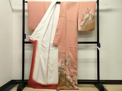 平和屋着物●訪問着　辻が花　シルエット　暈し染め　金銀彩　正絹　逸品　CABG4594gh