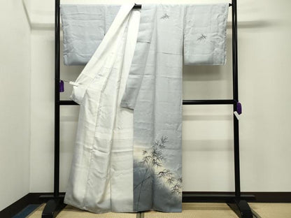 平和屋着物●訪問着　笹竹文　暈し染め　金銀彩　正絹　逸品　未使用　CABG4595gh