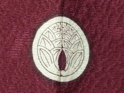平和屋着物●上質な色無地　吉祥地紋　葡萄茶色　ロング丈　正絹　逸品　未使用　CABG4596gh