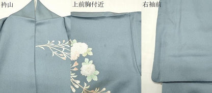 平和屋着物●訪問着　草花文　暈し染め　銀彩　正絹　逸品　CABG4597gh