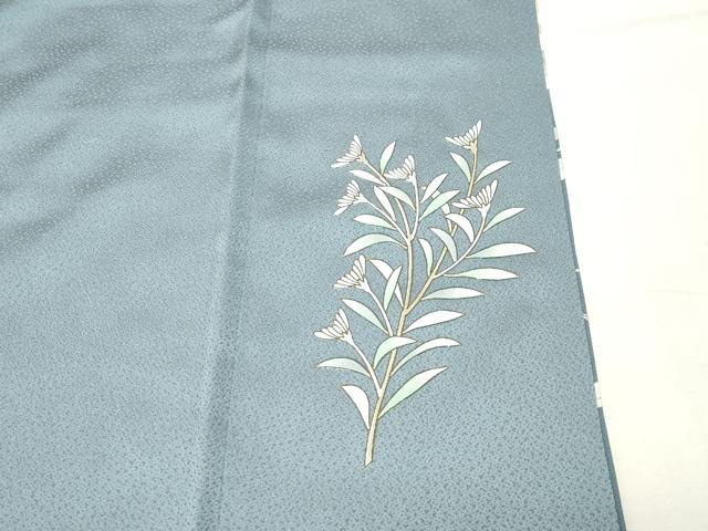平和屋着物●訪問着　草花文　暈し染め　銀彩　正絹　逸品　CABG4597gh